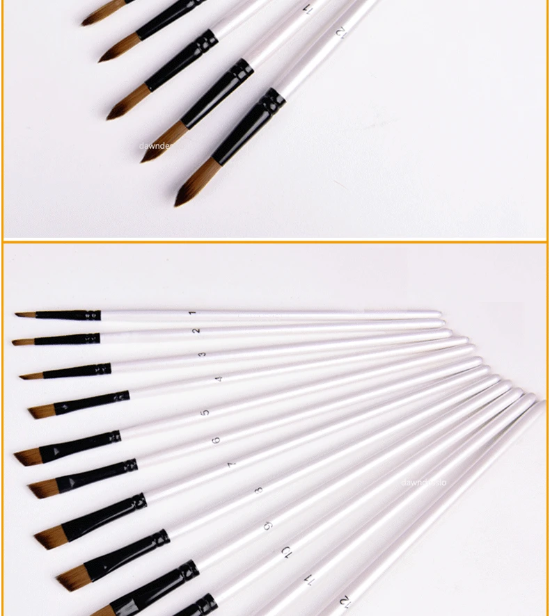 12pcs Artist Watercolor Painting Brushes Paint Brush For Nylon Paint Brushes Oil Acrylic Flat&tip Kit Pen Art Supplies