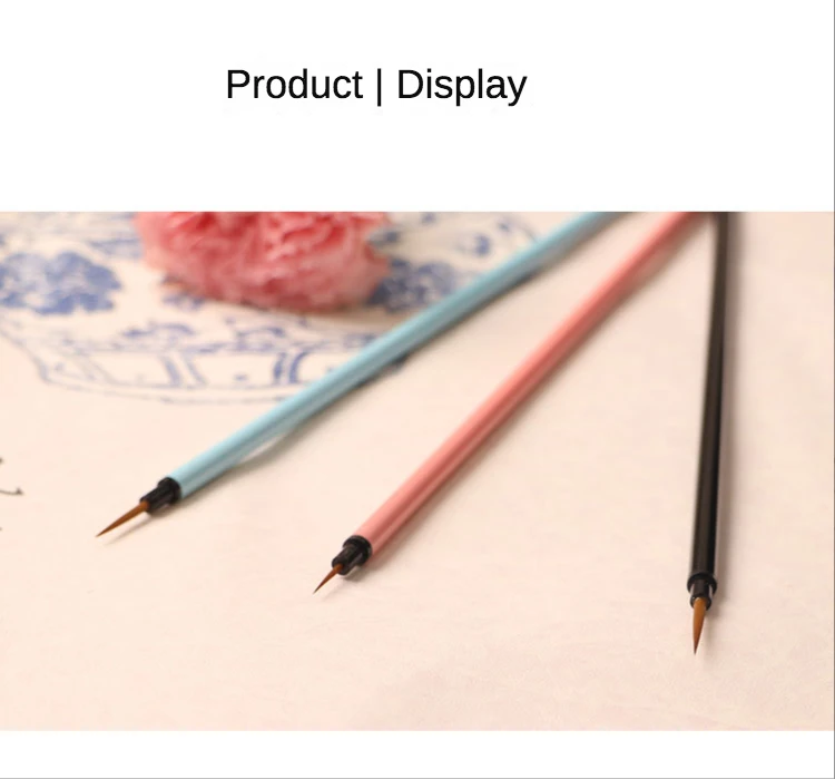 Very fine color 3pcs set nylon durable steel rod nail art hook pen stroke watercolor gouache oil painting acrylic nail art brush