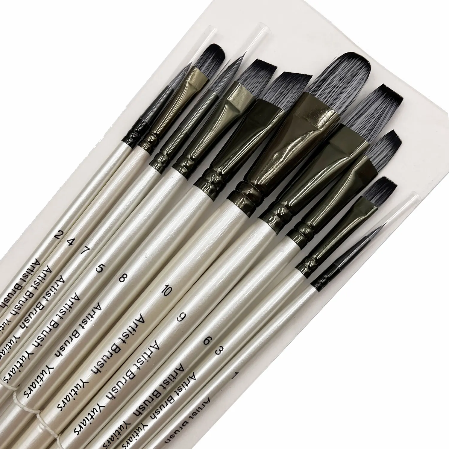 10pcs Premium Artist Paint Brush Set - Versatile Nylon Hair Brushes for Acrylic, Watercolor, Oil, and Body Painting