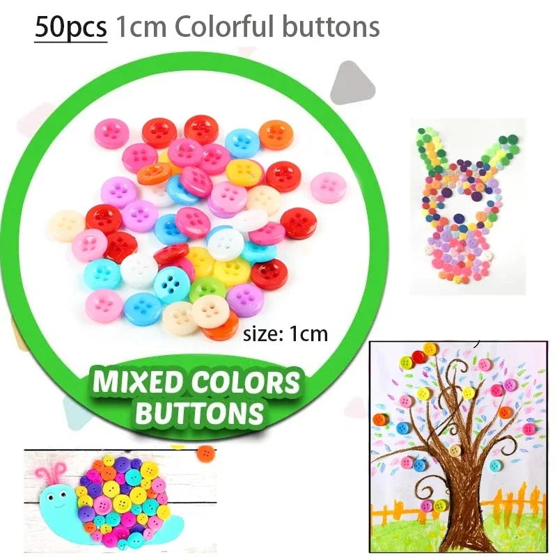 1000pcs Kids Crafts Art Supplies Kit Pipe Cleaners Pompoms Foam Stickers Feather Felt Cloth Button DIY Creative Craft Toy Gifts