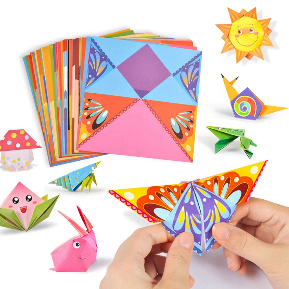 54 Pages Montessori Toys DIY Kids Craft Toy 3D Cartoon Animal Origami Handcraft Paper Art Learning Educational Toys for Children