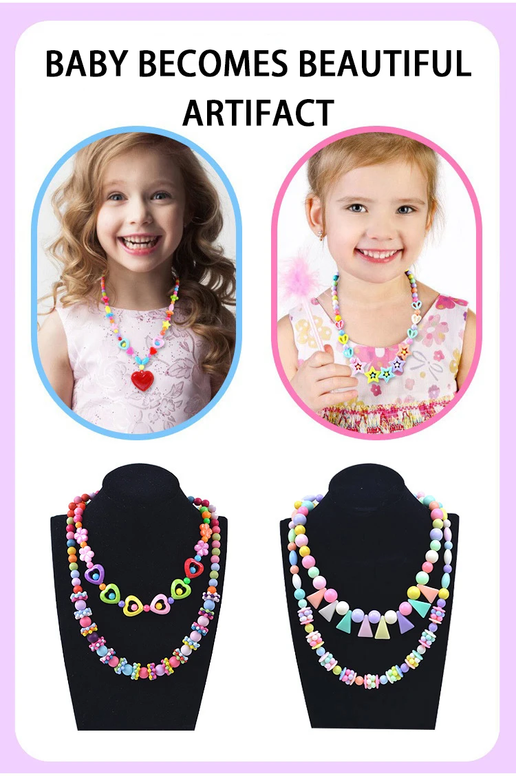 Girls DIY Bead Set Jewelry Making Kit for Kids Girl Pearl Beads for Bracelets Rings Necklaces Creativity Kits Art Craft