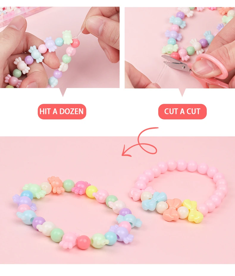 Girls DIY Bead Set Jewelry Making Kit for Kids Girl Pearl Beads for Bracelets Rings Necklaces Creativity Kits Art Craft