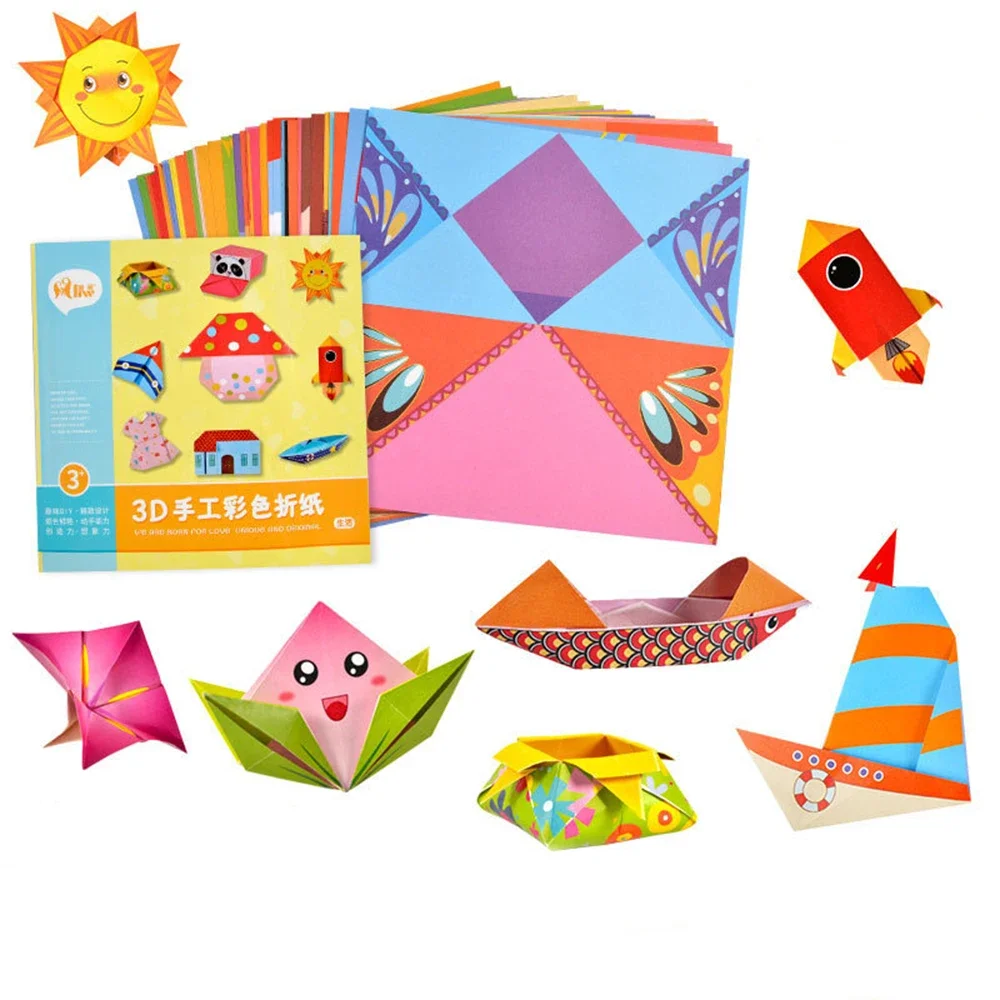 108 Pages Montessori Toys Cartoon Animal Origami Paper DIY Kids Craft Toy Handcraft Parper Art Educational Toy for Children Gift