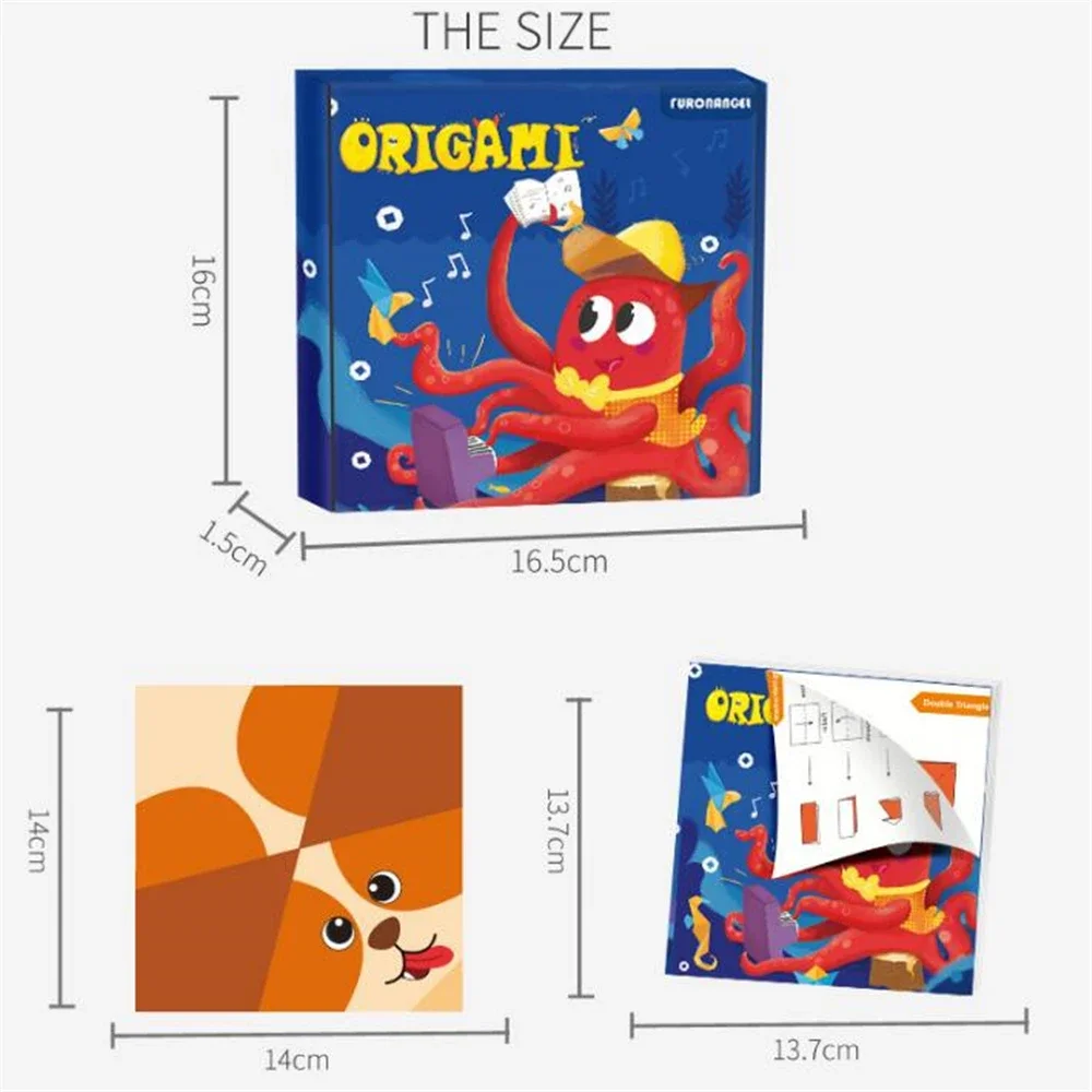 108 Pages Montessori Toys Cartoon Animal Origami Paper DIY Kids Craft Toy Handcraft Parper Art Educational Toy for Children Gift