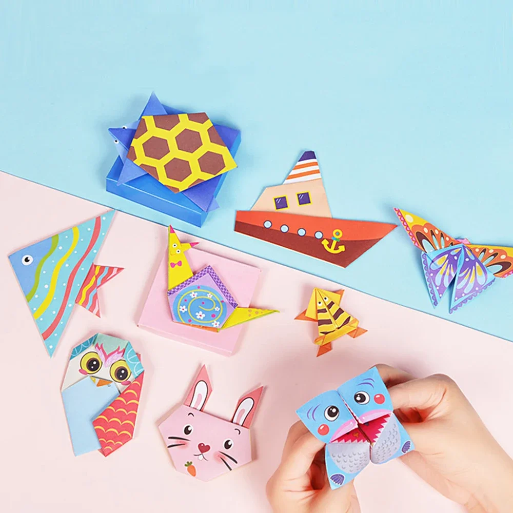 108 Pages Montessori Toys Cartoon Animal Origami Paper DIY Kids Craft Toy Handcraft Parper Art Educational Toy for Children Gift