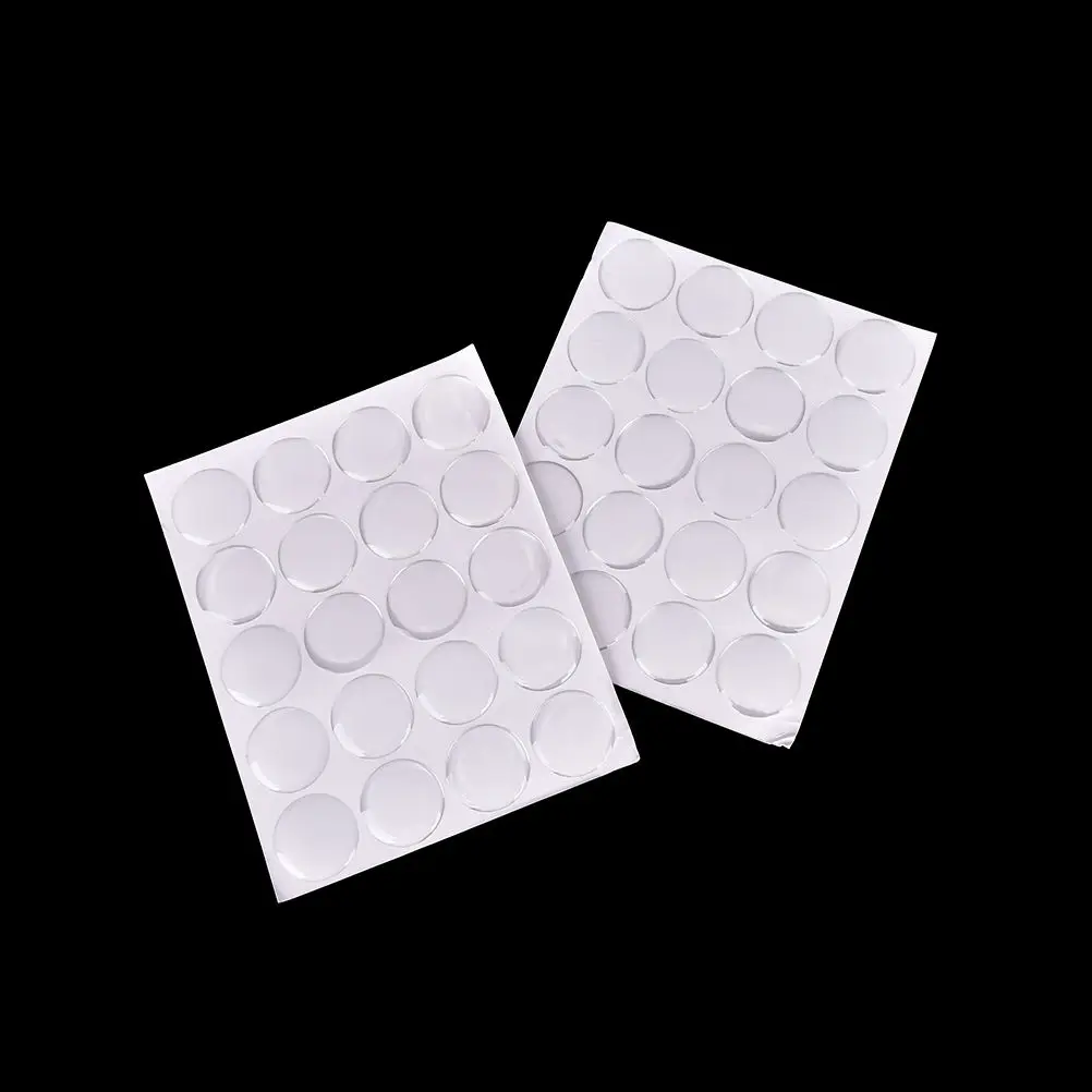 100pcs/sheet 25mm Round Dome 3D Crystal Resin Self Adhesive Patch Dots Label Clear Epoxy Stickers For Bottle Caps Crafting DIY