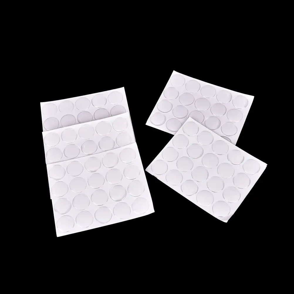 100pcs/sheet 25mm Round Dome 3D Crystal Resin Self Adhesive Patch Dots Label Clear Epoxy Stickers For Bottle Caps Crafting DIY