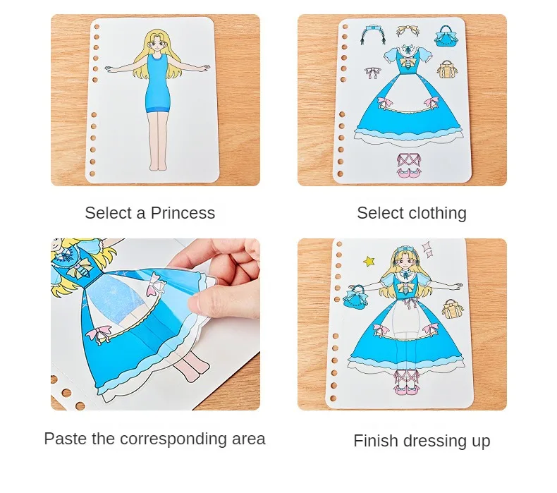 Children DIY Painting Sticker Craft Toys Kids Art Girls Poking Painting Princess Handmade Educational Magical Children Gifts