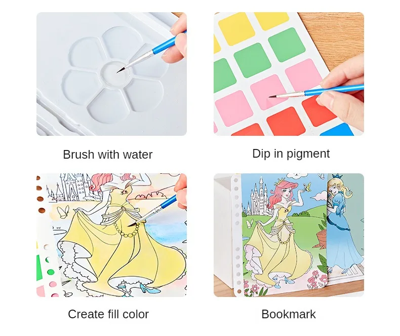 Children DIY Painting Sticker Craft Toys Kids Art Girls Poking Painting Princess Handmade Educational Magical Children Gifts