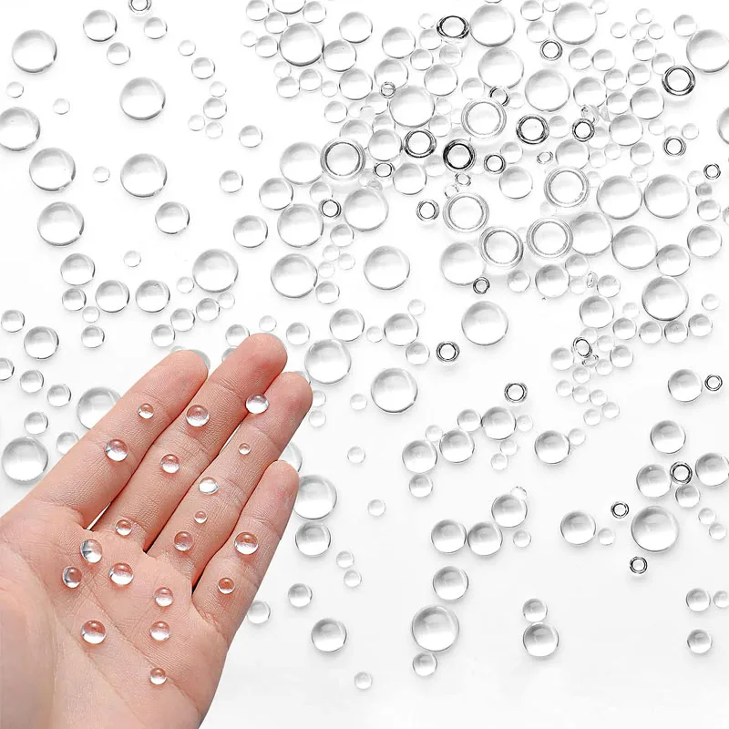 350Pcs Clear Dewdrop Holographic Water Droplets Embellishments Card Making Supplies Resin Dewdrop Beads Waterdrop for DIY Crafts