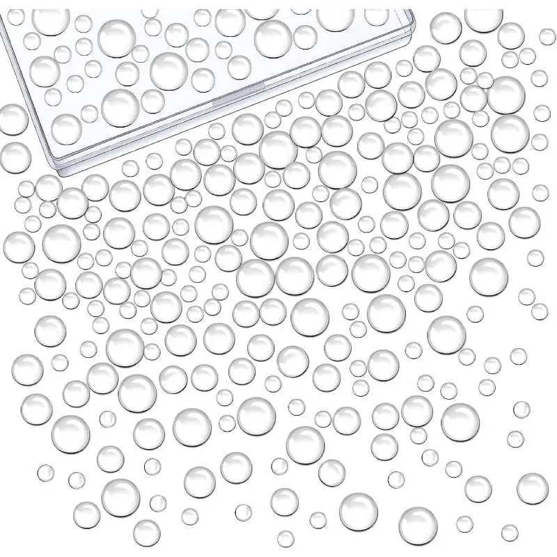 350Pcs Clear Dewdrop Holographic Water Droplets Embellishments Card Making Supplies Resin Dewdrop Beads Waterdrop for DIY Crafts