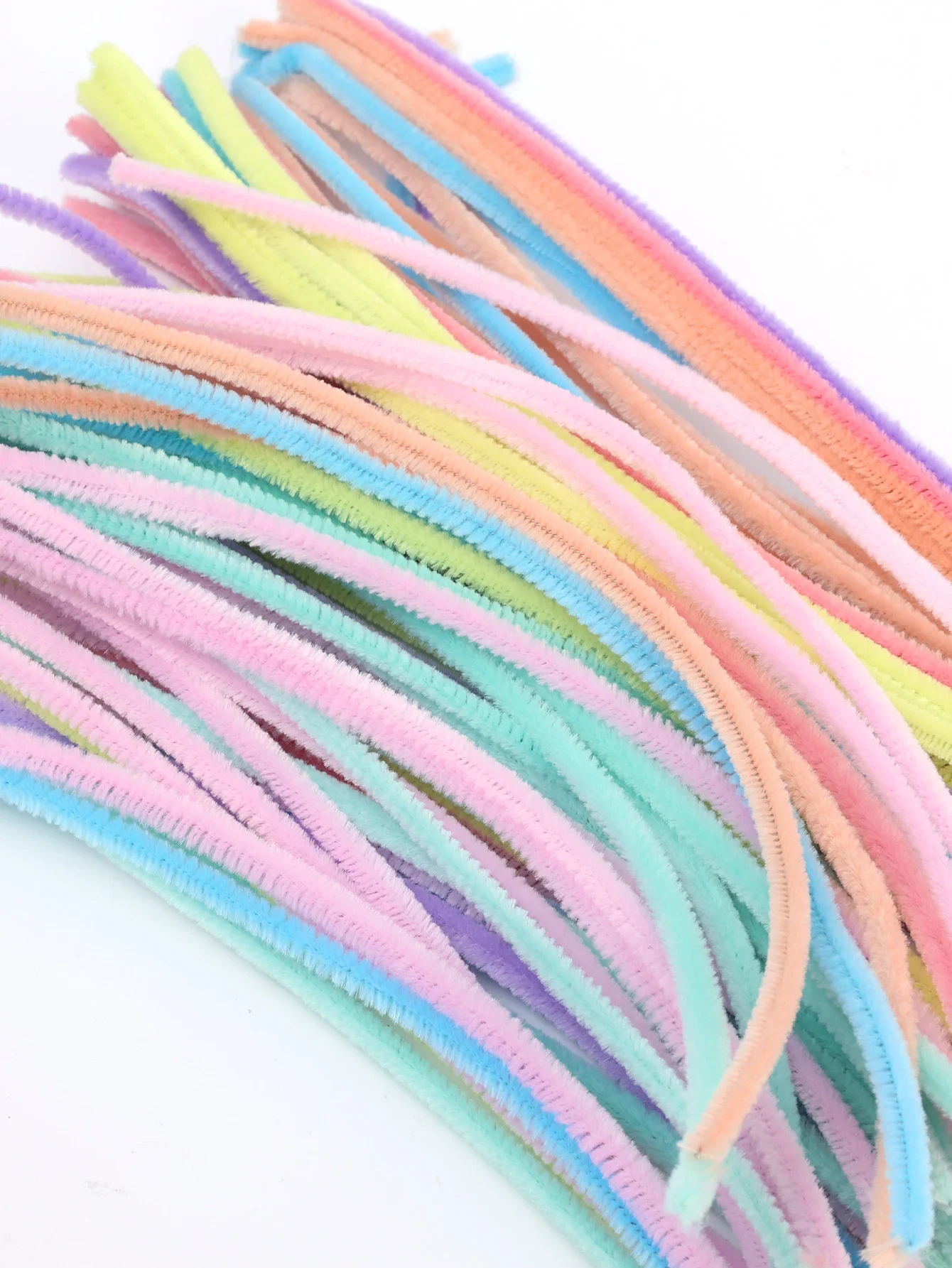 10/100Pcs DIY Plush Chenille Sticks Stem Pipe Cleaners Plush Tinsel Stems Wired Sticks Kids Educational DIY Craft Supplies Toys