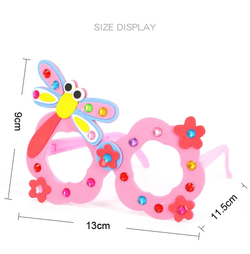 Creative EVA Diamond Glasses DIY Kit Kids Art Craft Toy Handicraft Cartoon Animal Glasses Children Birthday Gift School Supplies