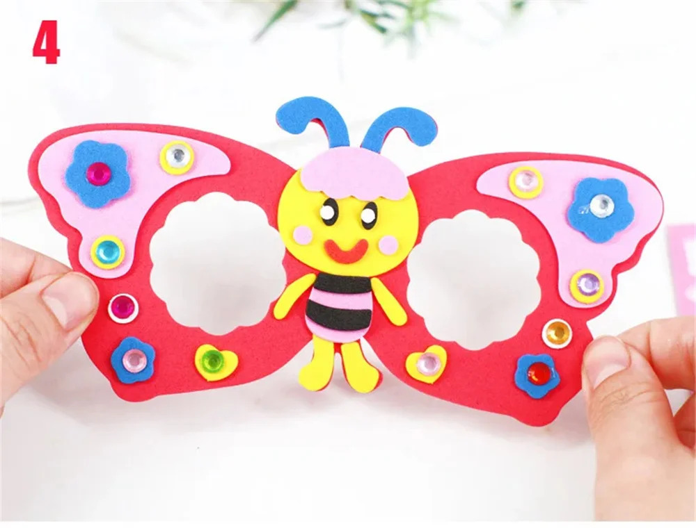 Creative EVA Diamond Glasses DIY Kit Kids Art Craft Toy Handicraft Cartoon Animal Glasses Children Birthday Gift School Supplies