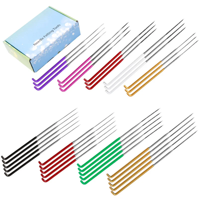 IMZAY 35 Pcs Felting Needles Kit Stainless Steel Wool Felt Tools Set Felting Pocked Needles Colorful Wool Felting Supplies