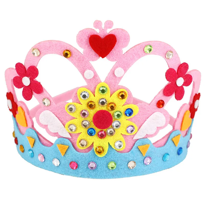 DIY Crafts Toy Crown Creative Paper Sequins Flowers Stars Patterns Toys for Kids Children Kindergarten Art Party Decorations