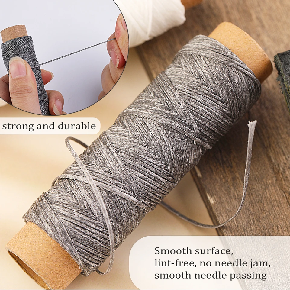 KRABALL Leather Sewing Flat Waxed Thread String Polyester Cord Craft Stitching Bag Bookbinding Sail Bracelet Braid Jewelry Tool