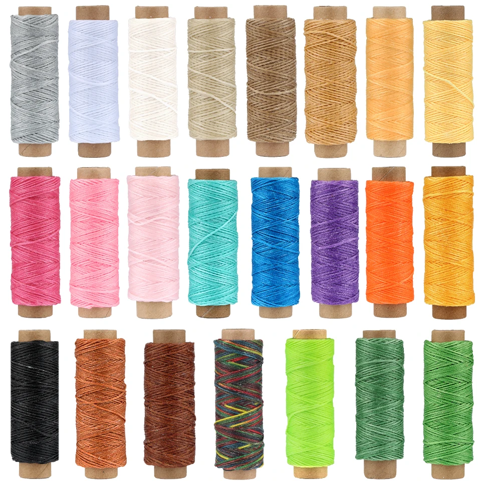 KRABALL Leather Sewing Flat Waxed Thread String Polyester Cord Craft Stitching Bag Bookbinding Sail Bracelet Braid Jewelry Tool