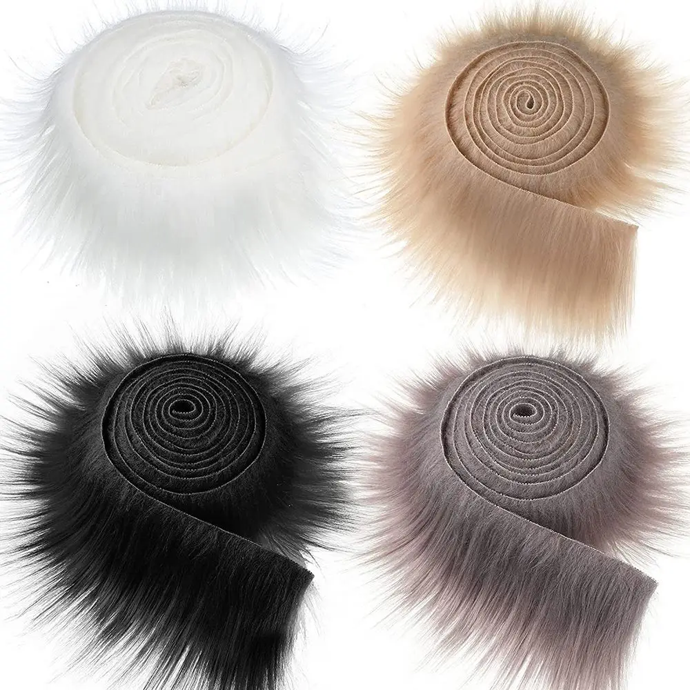 1.5M Fluffy Faux Fur Ribbon Tapes Trimming Soft Long Plush Fur Fabric Trim Fabric Roll Stripe DIY Crafts Apparel Sewing Decor