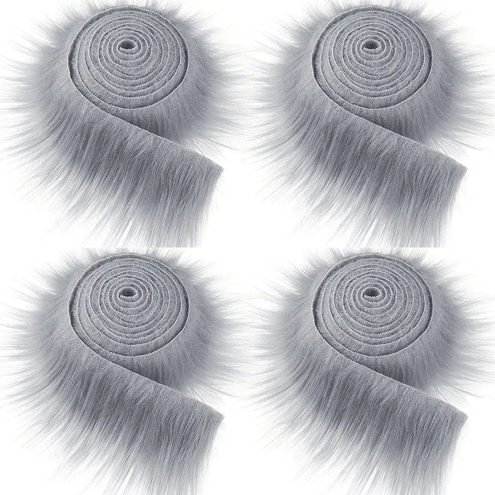 1.5M Fluffy Faux Fur Ribbon Tapes Trimming Soft Long Plush Fur Fabric Trim Fabric Roll Stripe DIY Crafts Apparel Sewing Decor