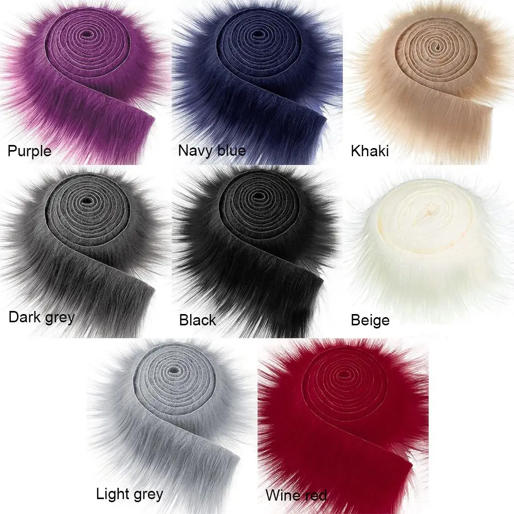 1.5M Fluffy Faux Fur Ribbon Tapes Trimming Soft Long Plush Fur Fabric Trim Fabric Roll Stripe DIY Crafts Apparel Sewing Decor