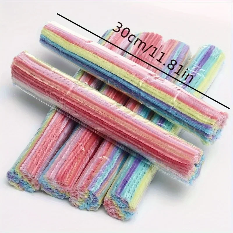 100/10 Pcs Colorful Chenille Stems Pipe Cleaners Plush Hairband DIY Craft kids Educational Toys Metal Pole Wire Rod Twisted Rod.