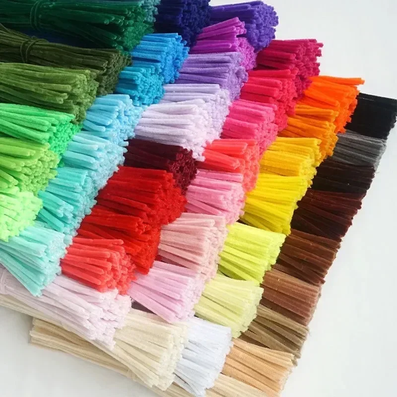 100/10 Pcs Colorful Chenille Stems Pipe Cleaners Plush Hairband DIY Craft kids Educational Toys Metal Pole Wire Rod Twisted Rod.