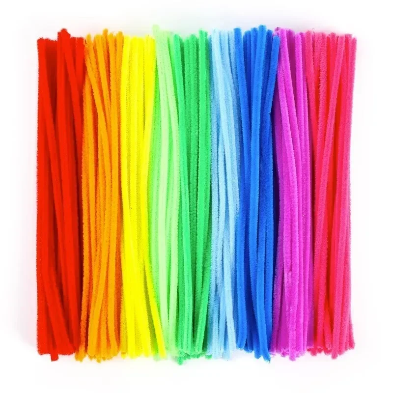 100/10 Pcs Colorful Chenille Stems Pipe Cleaners Plush Hairband DIY Craft kids Educational Toys Metal Pole Wire Rod Twisted Rod.