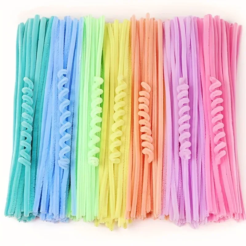 100/10 Pcs Colorful Chenille Stems Pipe Cleaners Plush Hairband DIY Craft kids Educational Toys Metal Pole Wire Rod Twisted Rod.