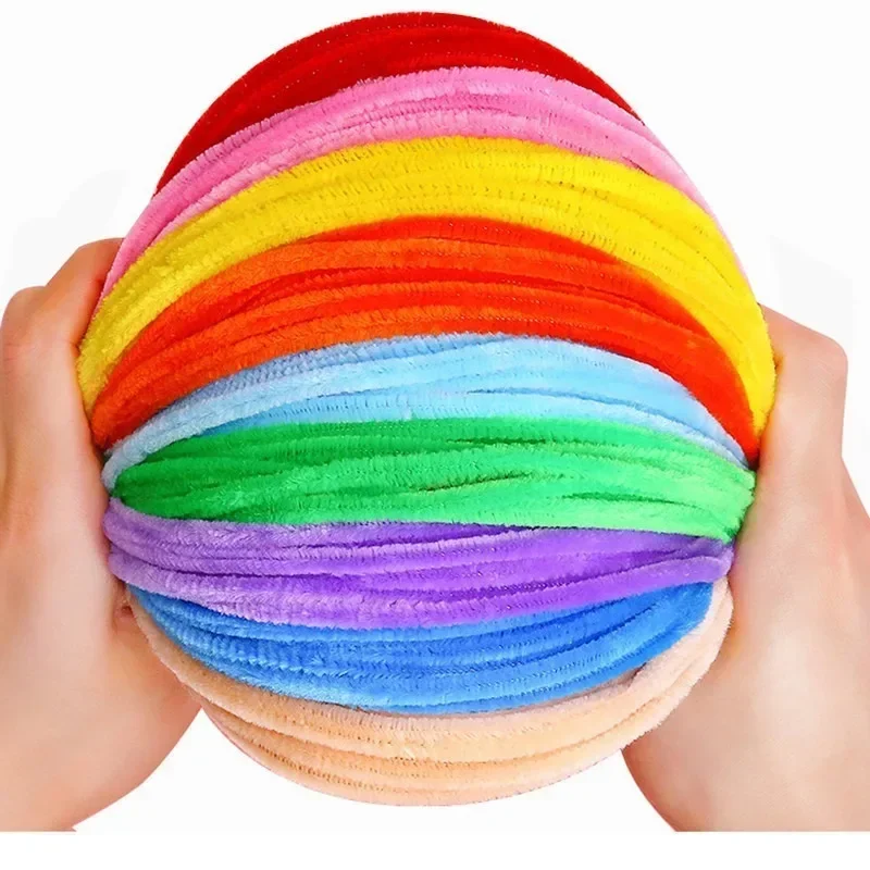 100/10 Pcs Colorful Chenille Stems Pipe Cleaners Plush Hairband DIY Craft kids Educational Toys Metal Pole Wire Rod Twisted Rod.