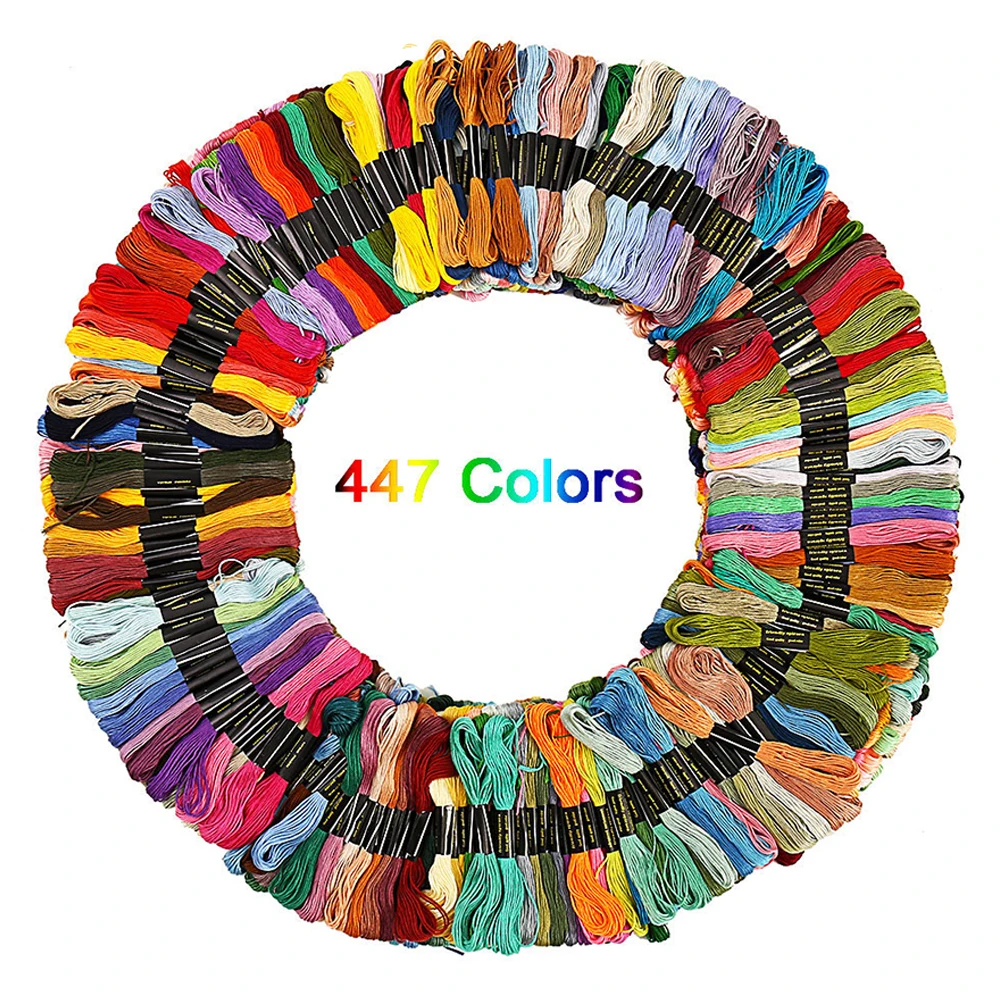 100/200/447pcs Mix Colors  Embroidery Thread Cotton Sewing Skeins Craft Cross Stitch Floss Kit Line DIY Tools Make Bracelets