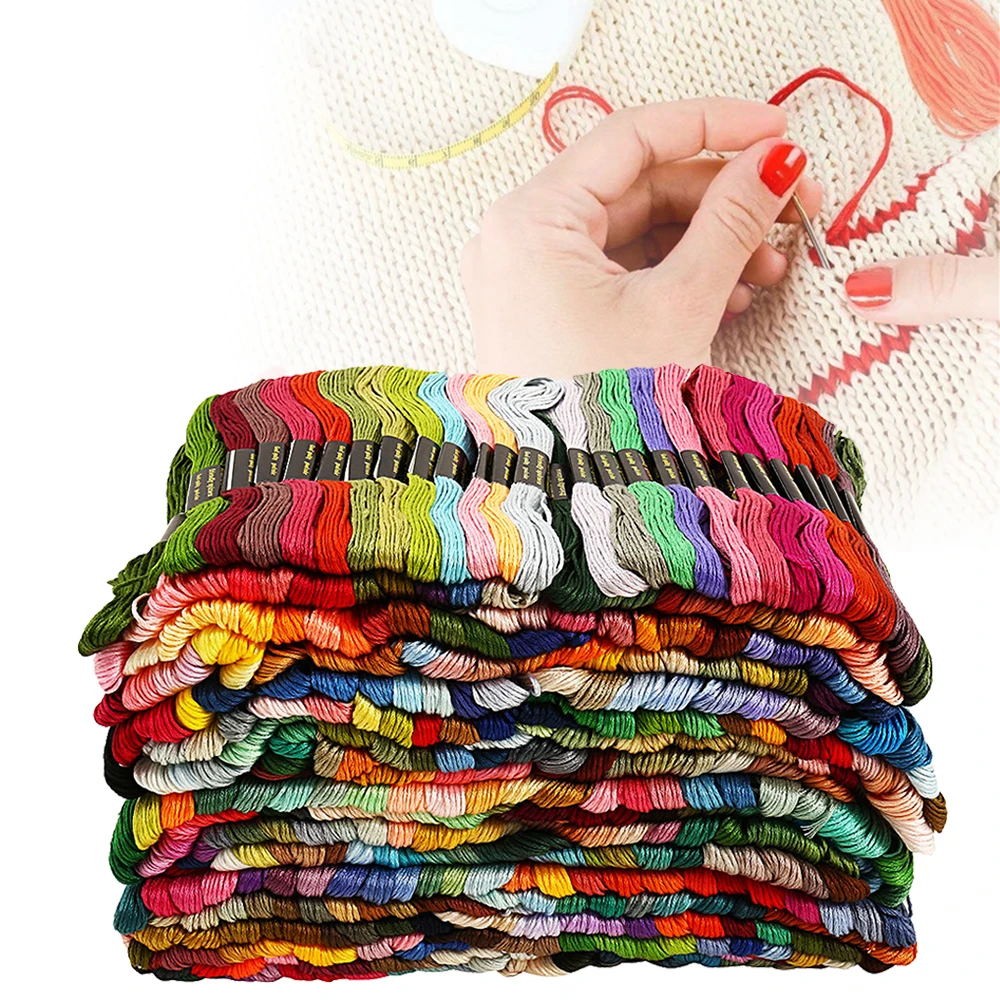 100/200/447pcs Mix Colors  Embroidery Thread Cotton Sewing Skeins Craft Cross Stitch Floss Kit Line DIY Tools Make Bracelets