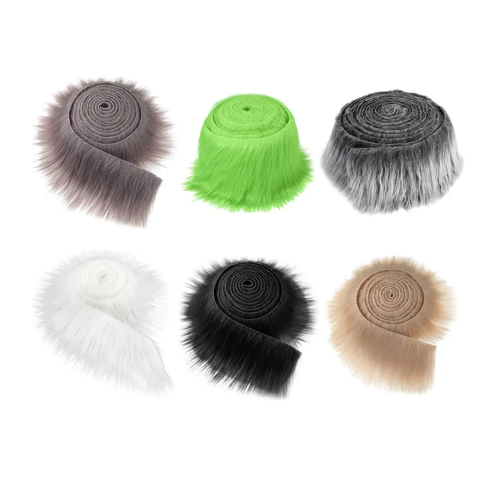 Faux Fur Fabric Costume Craft Supplies Precut Strips Toy Fuzzy Fur for Christmas Party Hat Shoes Gnomes Beard Hair Decoration