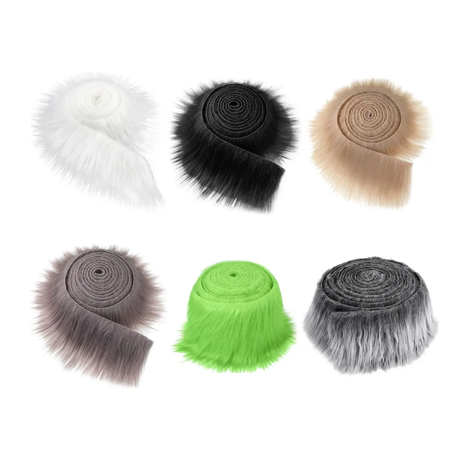 Faux Fur Fabric Costume Craft Supplies Precut Strips Toy Fuzzy Fur for Christmas Party Hat Shoes Gnomes Beard Hair Decoration