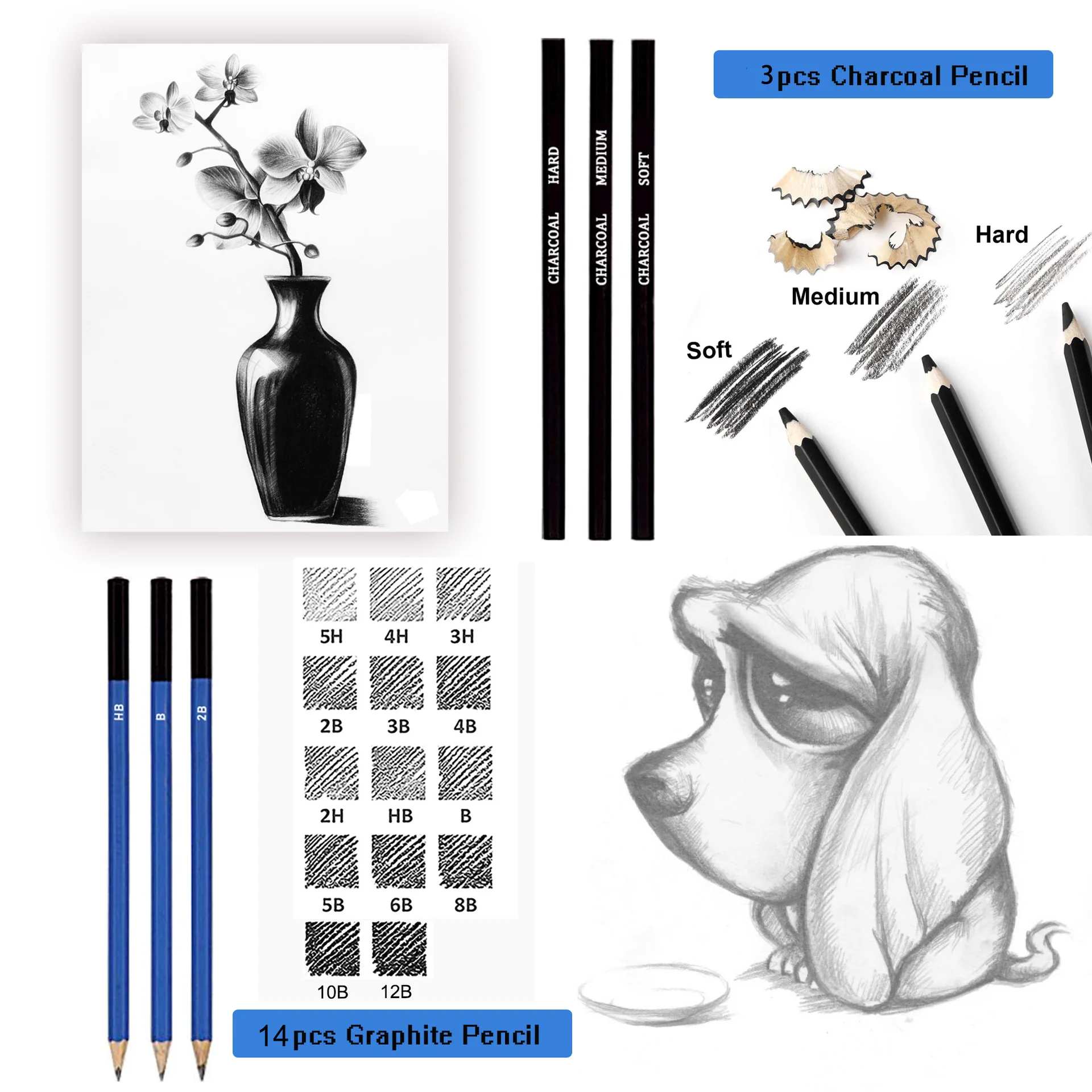 28/54/72/96/144 Pcs Drawing Sketching Coloring Set Drawing Pencils and Sketching Kit Art Tool Kit Professional Art Supplies Set