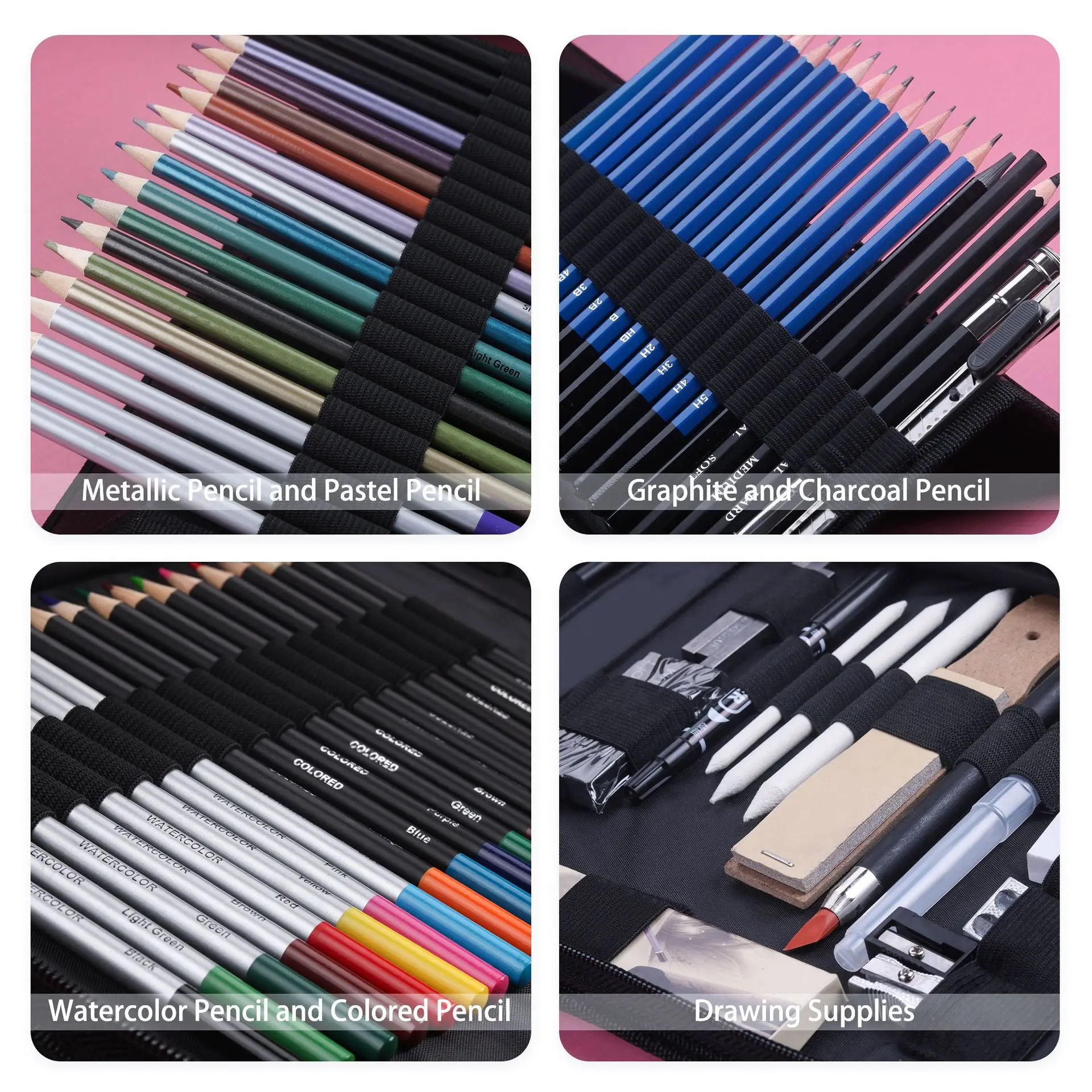 28/54/72/96/144 Pcs Drawing Sketching Coloring Set Drawing Pencils and Sketching Kit Art Tool Kit Professional Art Supplies Set