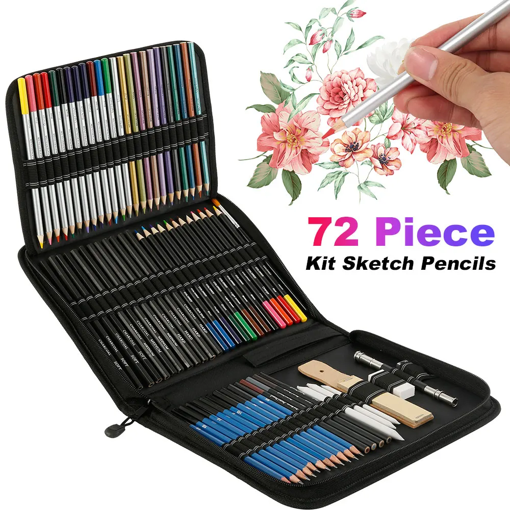 28/54/72/96/144 Pcs Drawing Sketching Coloring Set Drawing Pencils and Sketching Kit Art Tool Kit Professional Art Supplies Set