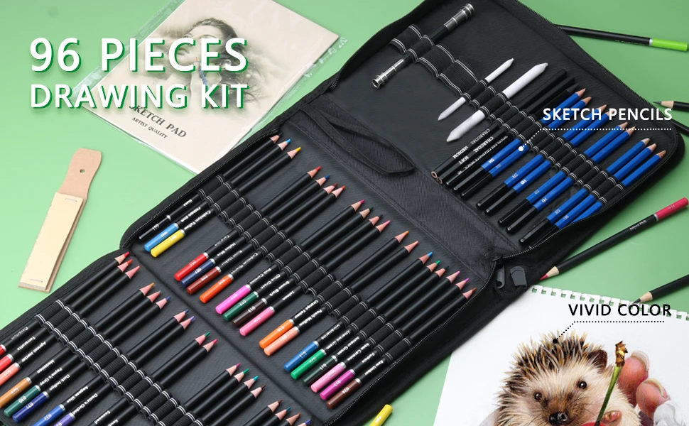 28/54/72/96/144 Pcs Drawing Sketching Coloring Set Drawing Pencils and Sketching Kit Art Tool Kit Professional Art Supplies Set