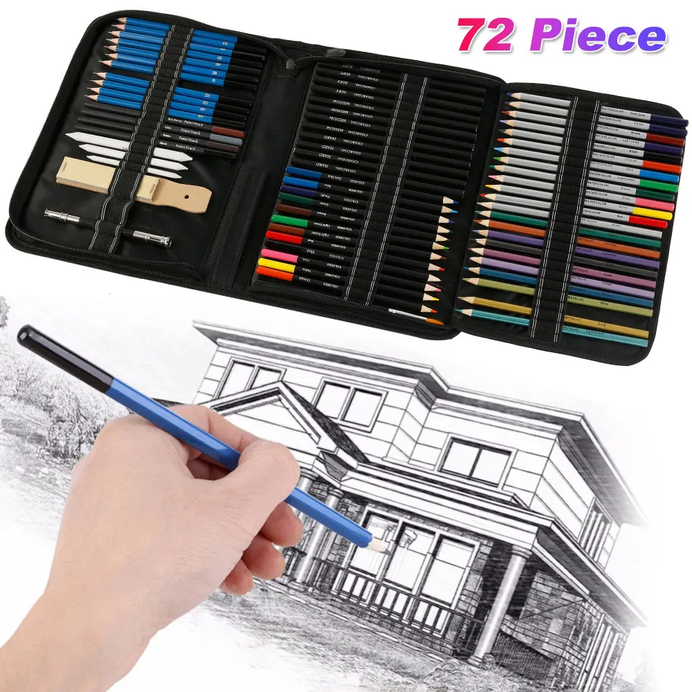 28/54/72/96/144 Pcs Drawing Sketching Coloring Set Drawing Pencils and Sketching Kit Art Tool Kit Professional Art Supplies Set