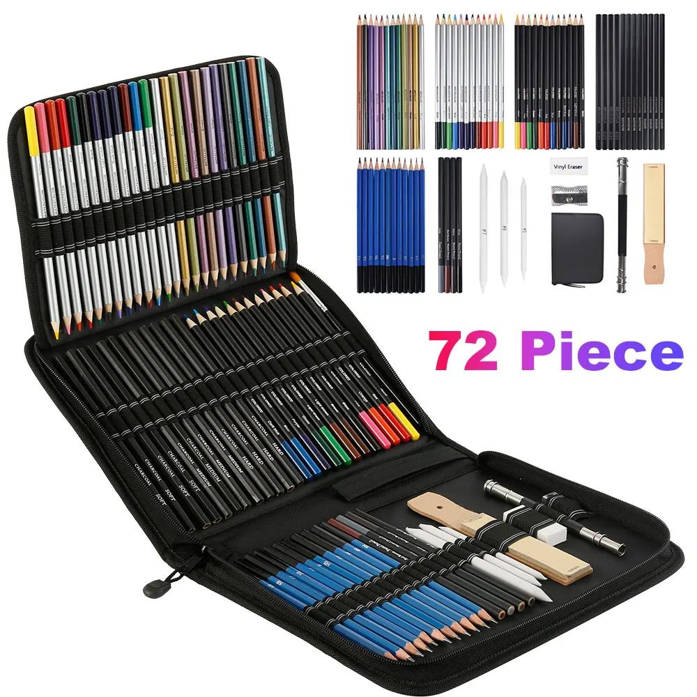 28/54/72/96/144 Pcs Drawing Sketching Coloring Set Drawing Pencils and Sketching Kit Art Tool Kit Professional Art Supplies Set