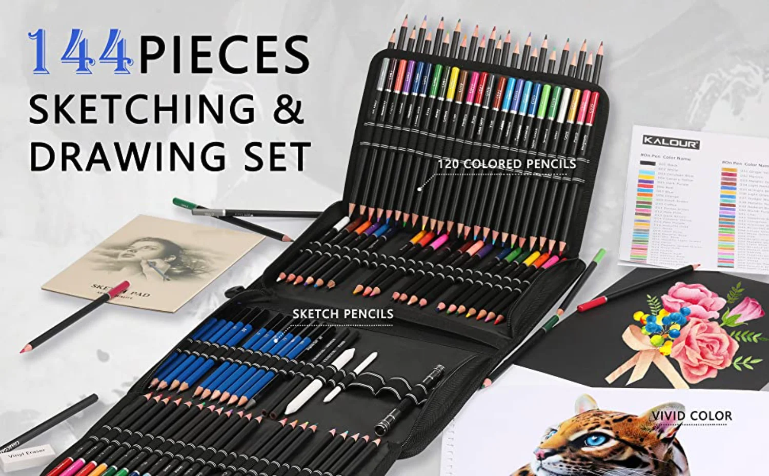 28/54/72/96/144 Pcs Drawing Sketching Coloring Set Drawing Pencils and Sketching Kit Art Tool Kit Professional Art Supplies Set