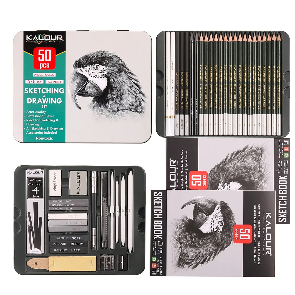 28/54/72/96/144 Pcs Drawing Sketching Coloring Set Drawing Pencils and Sketching Kit Art Tool Kit Professional Art Supplies Set