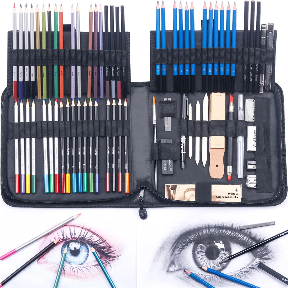 28/54/72/96/144 Pcs Drawing Sketching Coloring Set Drawing Pencils and Sketching Kit Art Tool Kit Professional Art Supplies Set