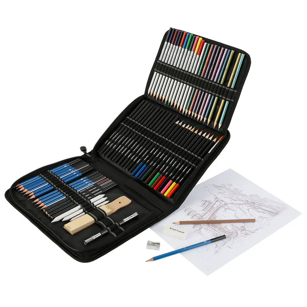 28/54/72/96/144 Pcs Drawing Sketching Coloring Set Drawing Pencils and Sketching Kit Art Tool Kit Professional Art Supplies Set