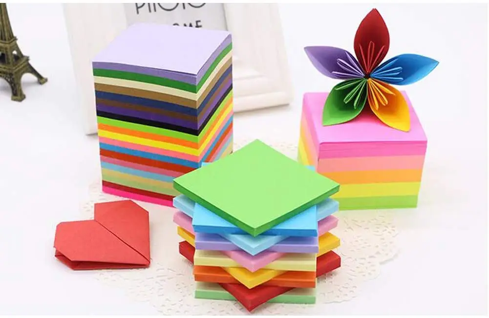 100pcs Origami Square Paper Double Sided Folding Lucky Wish Paper Crane Craft Paper DIY Arts Crafting Colorful Scrapbooking