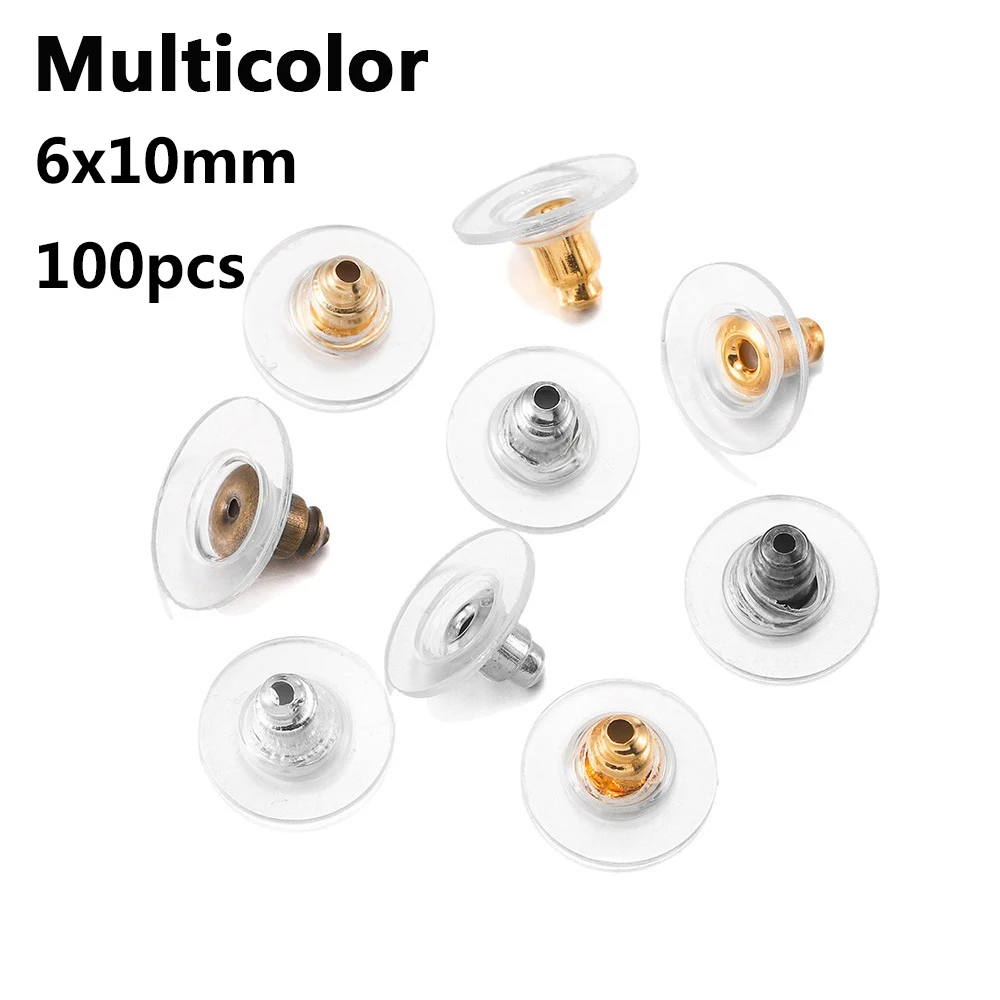 100pcs Soft Silicone Rubber Earring Back Stoppers For Stud Earrings DIY Jewelry Findings Accessories Bullet Tube Ear Plugs Cap