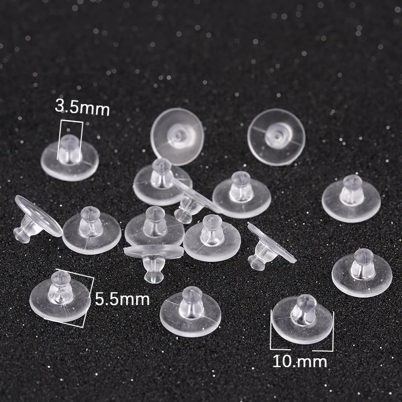 100pcs Soft Silicone Rubber Earring Back Stoppers For Stud Earrings DIY Jewelry Findings Accessories Bullet Tube Ear Plugs Cap