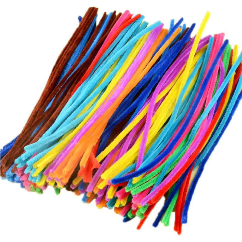 50pcs Chenille Stem Pipe Kids DIY Creative Toys Chenille Sticks Cleaners Kindergarten Educational Handmade Material Plush Strips