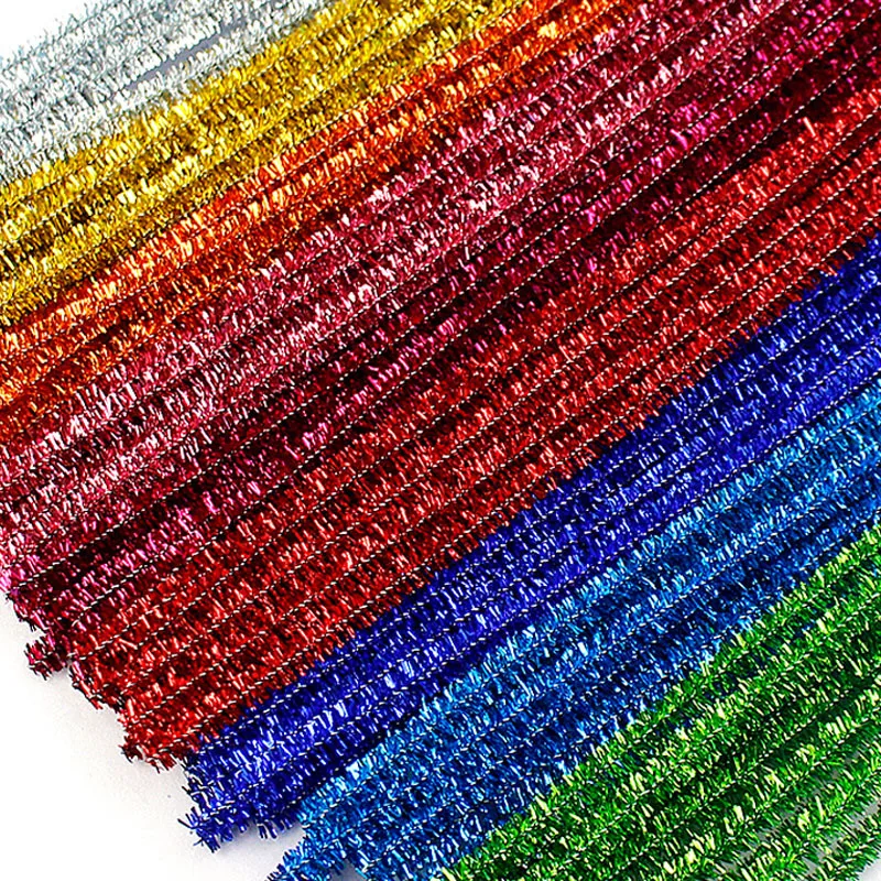 50pcs Chenille Stem Pipe Kids DIY Creative Toys Chenille Sticks Cleaners Kindergarten Educational Handmade Material Plush Strips